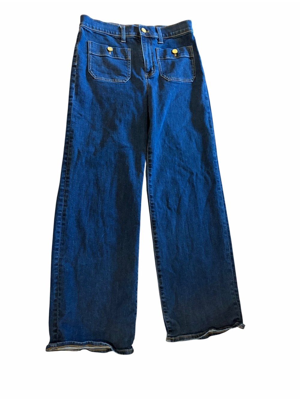 J. Crew Women Full length Slim Wide-Leg high rise Jeans w/ Patch Pockets Size 29 - Picture 5 of 12